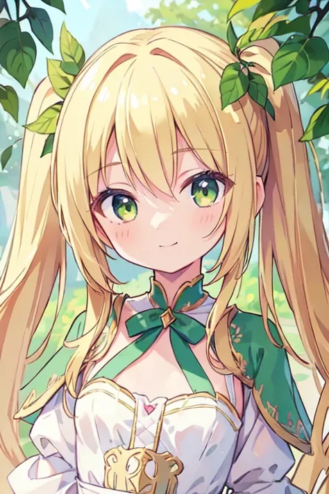 (best quality, masterpiece:1.2), ultra detailed, extremely detailed eyes and face, natural skin texture, detailed skin, natural lighting,
 chibi, 1 girl, 14-years-old, (cute),
 twin tails, blond hair, shiny hair,
 yellow-green eyes,
 (small breasts),
 BREA...