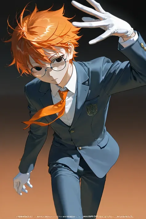 masterpiece、 best quality、8k、 high resolution、 perfect anatomy、Perfect Shading、 Physically Based Rendering、 professional 、 perfect configuration、Raw atmosphere 、 best quality、 Exquisite Details 、Beautiful hands、male、School uniform、pants、 Slim、 orange hair、...