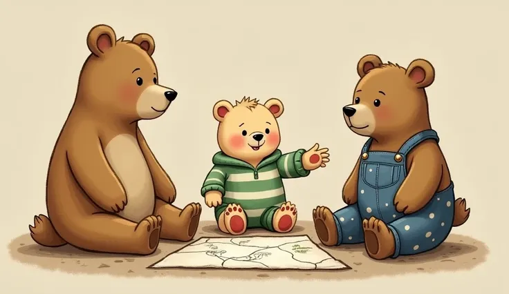 A beige-colored bear with a simple, natural look and a calm expression. It appears gentle and thoughtful, adding a serene presence to the group. And A cream-colored bear dressed in a green-and-white striped shirt, radiating sweetness and innocence. Its shy...