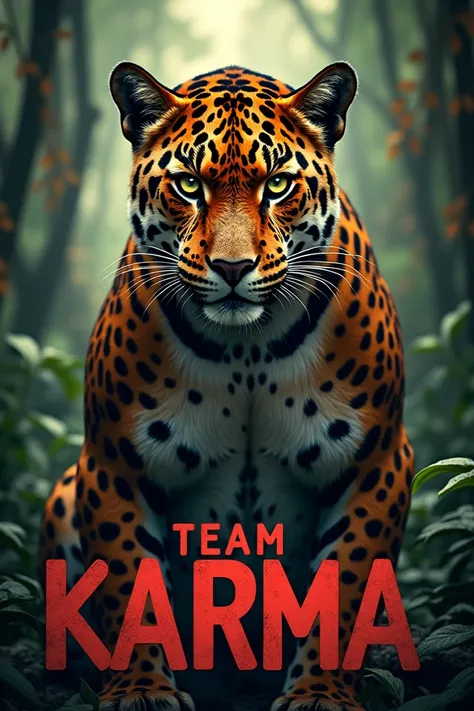 Impressive and empowered female jaguar image that says team karma 