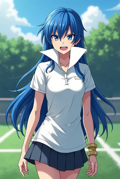 Fire Emblem, Blue haired Lucina looking angry while wearing a Massive Popped Collar Polo with a collar so high it's taller than her head