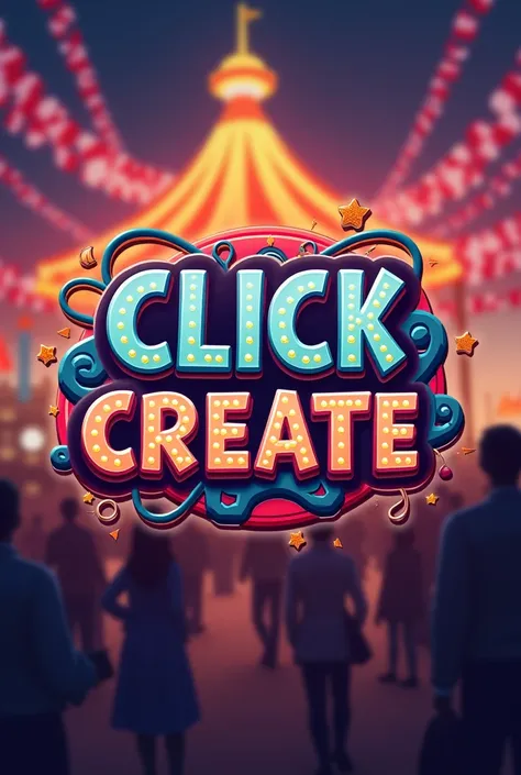  logo with the word click create, Alluding to an amusement park