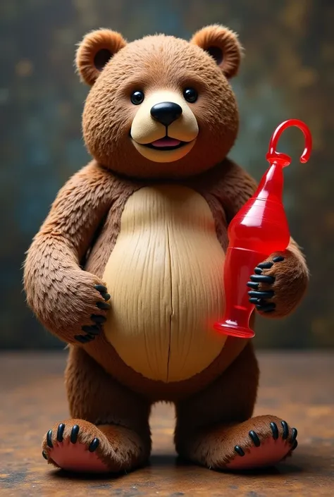 Bear with big dick and condom full of cum