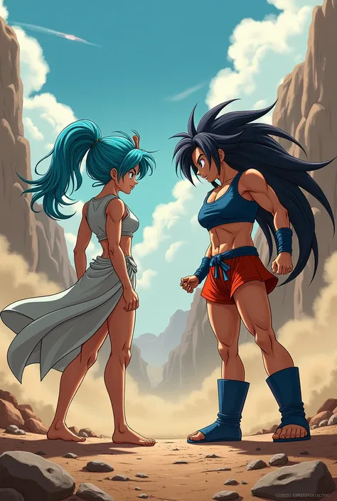 Bulma barefoot vs   woman strong
