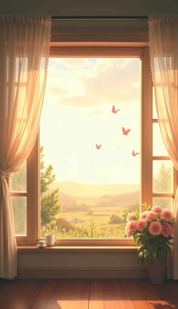 window with much light, romantic scenery, NOONE, NOBODY