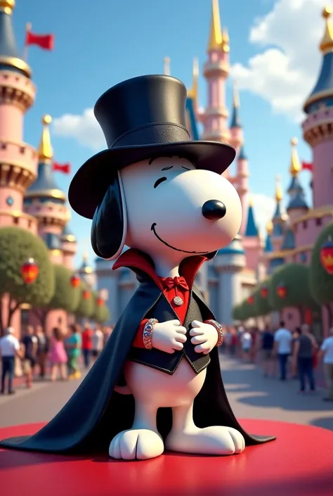 Snoopy dressed as a Count at Disney World 