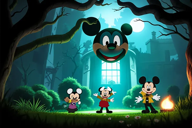 refine the image with better sharpness and resolution, better mickey mouse, masterpiece, anime poster, disney advertising