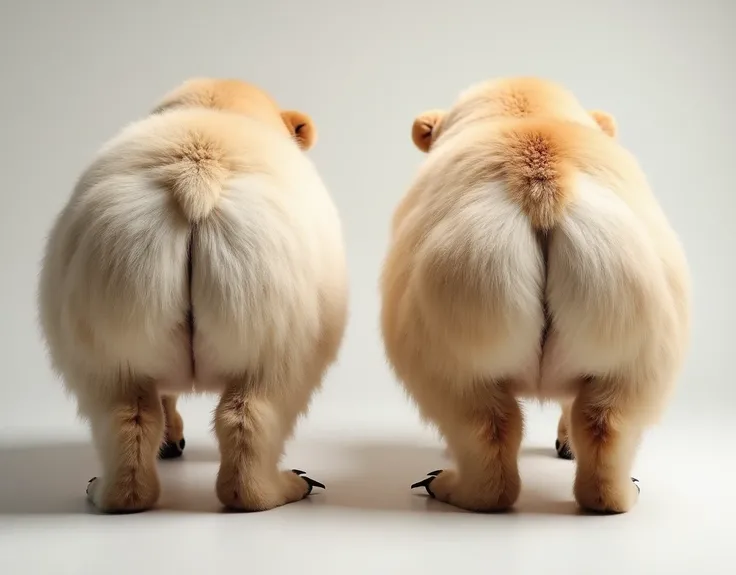 Images of animal buttocks side by side, buttocks only, high quality.