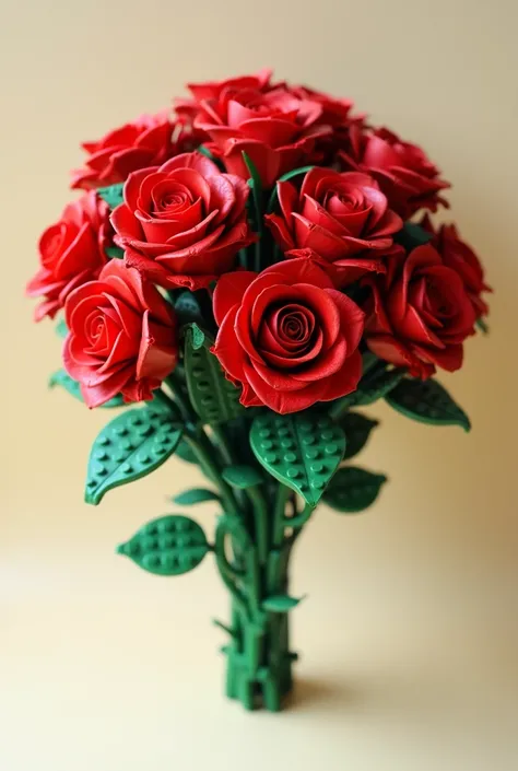 Give me 3 pictures of Lego bouquet of red roses