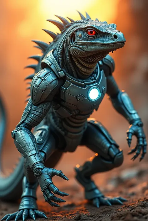 Lizard and Ironman combination photos highlighted background 