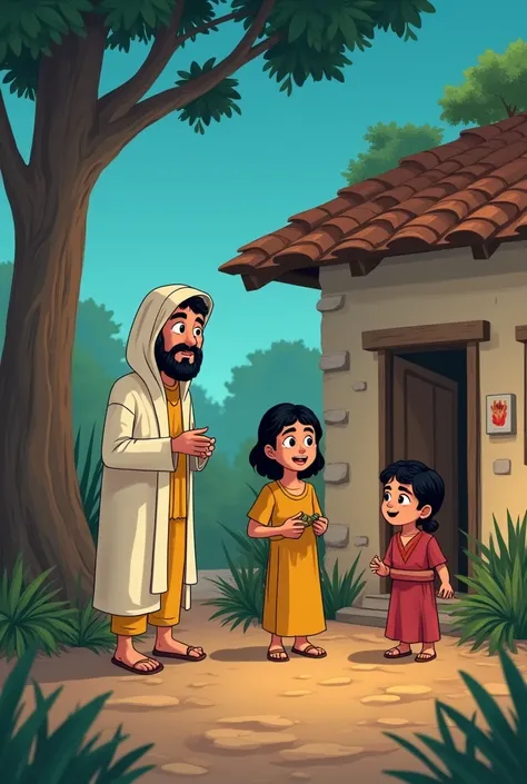 Yes, I can turn this story into a cartoon story. This story will be very interesting and useful for ren. Let’s see it in the form of a cartoon:

Title: “The Story of Mansoor and Hagar”

Setup:
A simple house in a small village. Inside, three ren are crying...