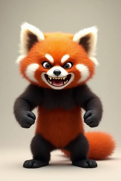 An angry and smiling red panda at the same time