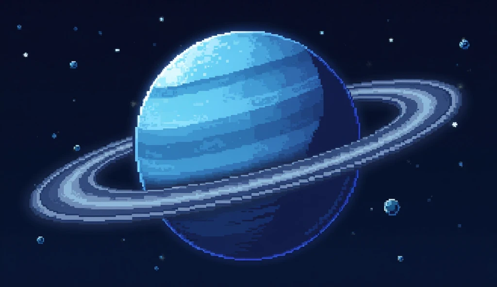 Create for me a pixelated logo of the planet Neptune, it has to be in pixel style like old games. I want you to represent Neptune exactly like him with the rings that exist around the planet. I want you to use these 11 colors in your design, I will give yo...