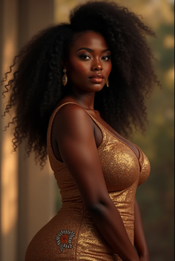 Create a pretty, round and sexy African woman