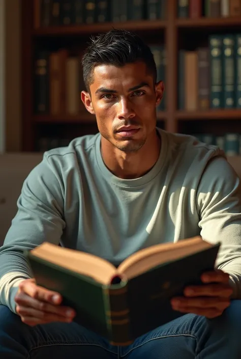 Ronaldo reading a book