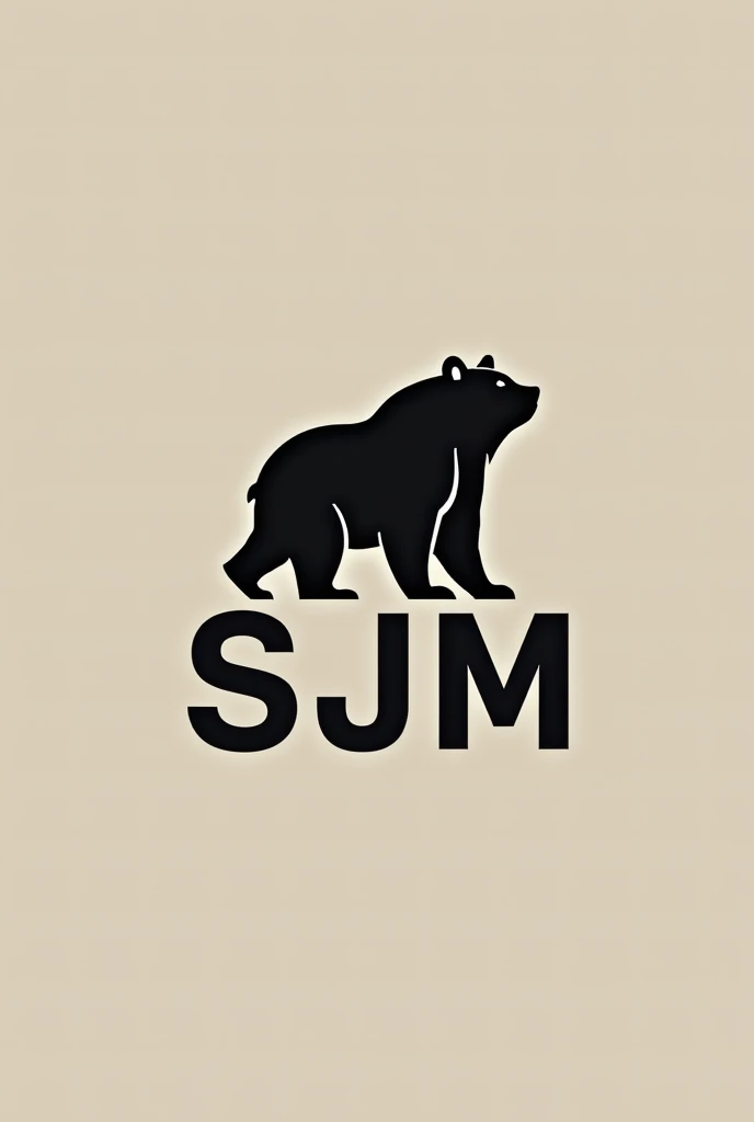 Create a logo for my clothing brand that is represented by a bear and that has the letters sjm underneath