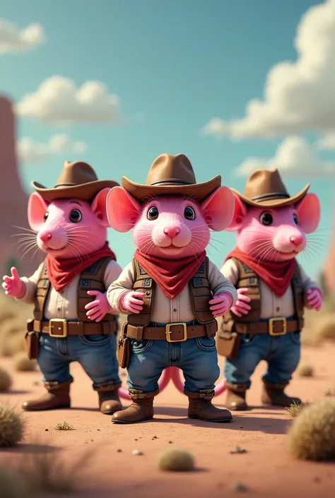 Put cowboy clothes on pink rats and brains 