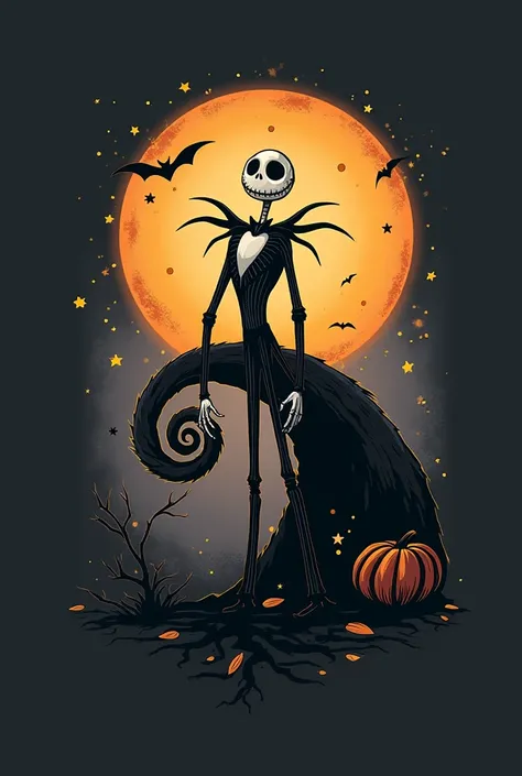 Jack skellington sous la forme d un logo ou motif pour tatouage 