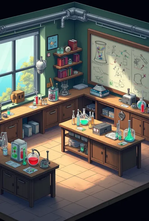  The Science Laboratory of the Stella Mariele College is an environment dedicated to practical classes and also a central point for creative missions in the game.  It is a space that mixes science and chaos ,  where curious  ( or malicious ) try ideas ,  a...