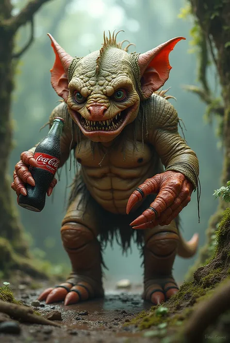  Goblin with crab hands elephant feet, And dinosaur coke 