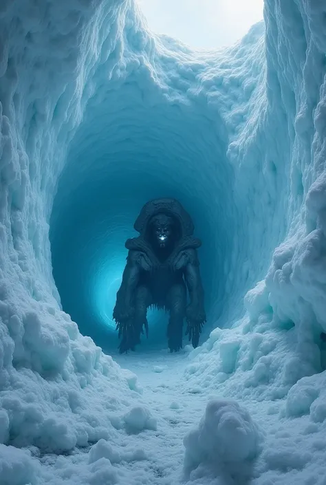 Imagine the mythical being that is in the center of the ice of Antarctica that is not of this planet or dimension as it is I know that an AI told me it was a species that had chains that held it and has eyes with a light that mesmerizes what it is