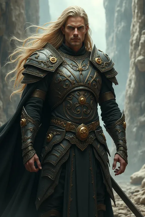 Make him a blonde with long hair, And with the armor covering the bust