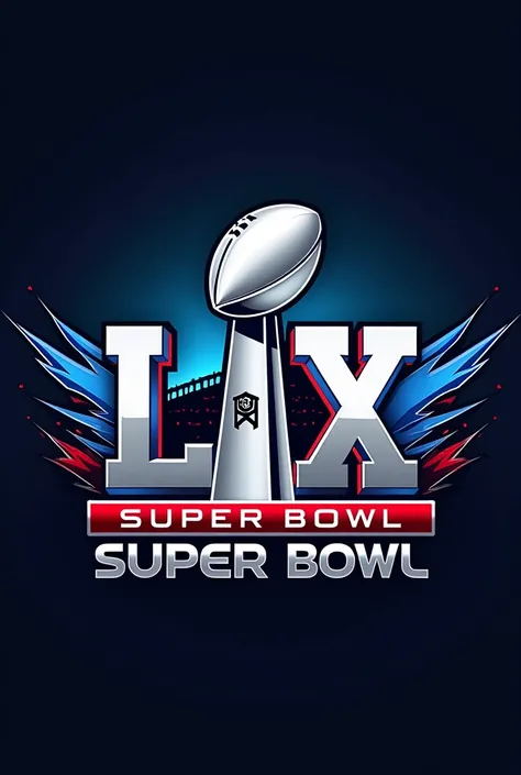 Here's a detailed prompt for generating a Super Bowl logo:

"Design a bold and dynamic Super Bowl logo featuring a showdown between the Buffalo Bills and Detroit Lions at Levi's Stadium in Santa Clara. The logo should prominently feature the iconic Roman n...