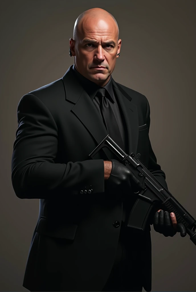  A bodyguard that combines realism with an impressive appearance ..  His black uniform and well-defined muscles denote strength and confidence..  He wears a hearing aid to keep him connected .., and his weapon is ready to protect his client . 💪🕶️🔫