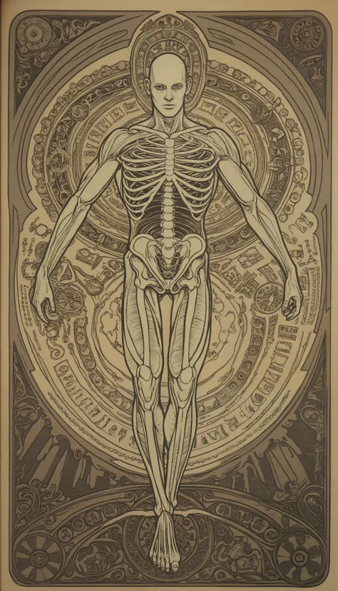 Line art, The Vitruvian Man ,anatomy,body composition,muscles and bones