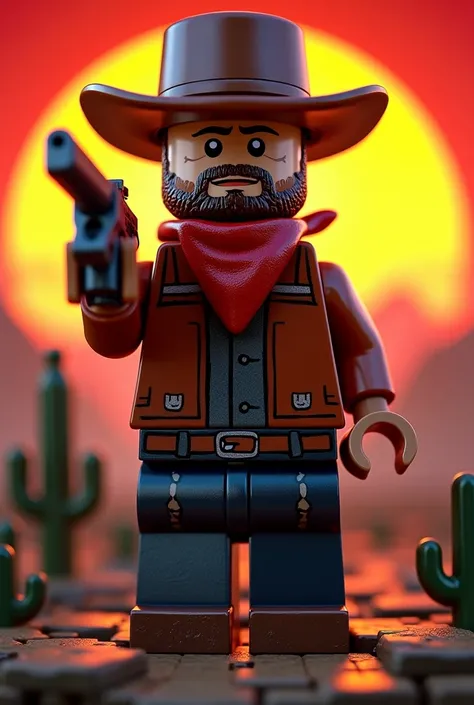 Make the logo of Red Dead Redemption 2 in the shape of a lego