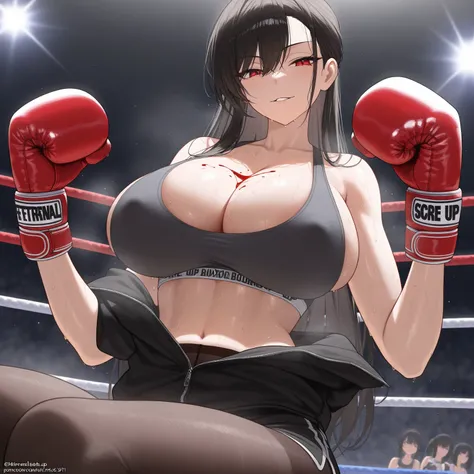  BOXING GIRL TEACHER FIGHT WITH BOXING GIRL STUDENT, Sports bra, ETERNAL BOXING GLOVES ,  Ultra HD, Retina,  masterpiece, Curation,  anatomically correct ,  textured skin,  Super Details,  HEIGHT DETAILS , high quality, best quality,  high resolution, 4K, ...