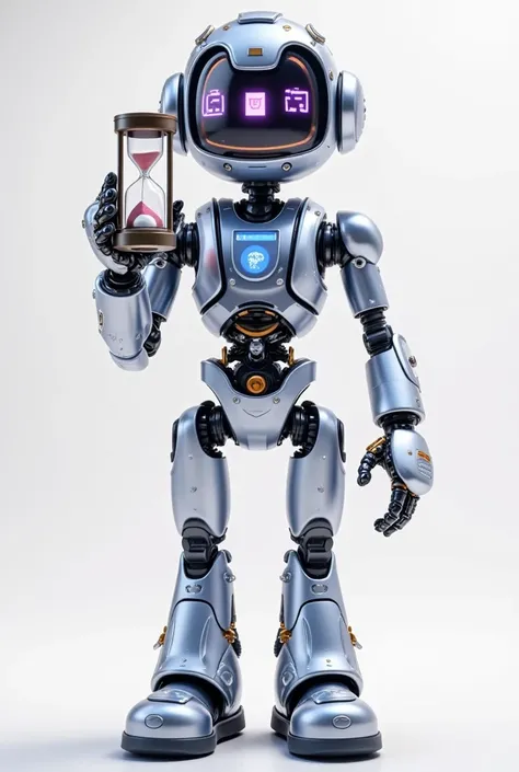 robot holding an hourglass, qualit 3D