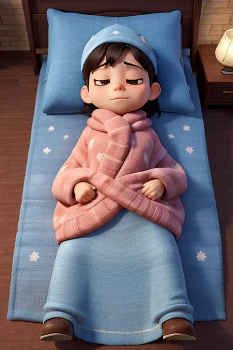 People feel cold, want to sleep on a cloth blanket