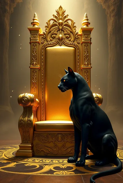 I wish for a golden throne with a black puma next to it 