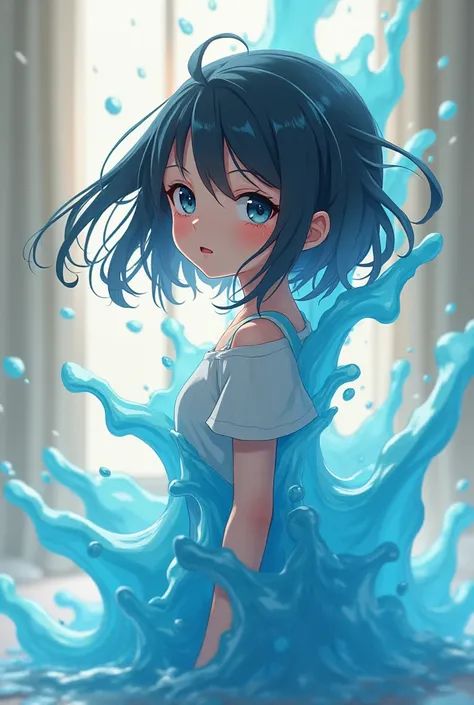 Girl Turning Liquid Anime