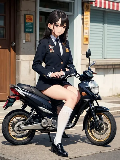  girl  、uniform 、 white long socks
moped
