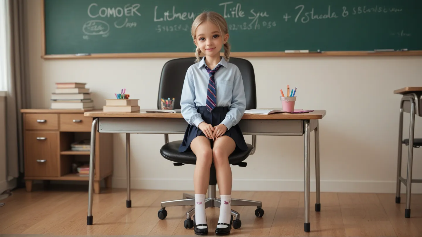 (  tiny small little young:1.4), female teacher ,half naked, full body view