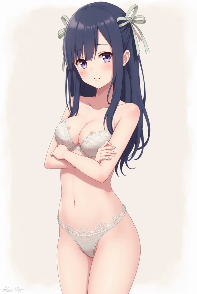 Hinata hyuga anime Naruto full body in underwear 