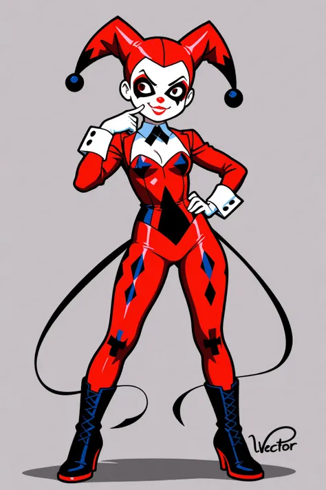 vector drawing of harleyquinn