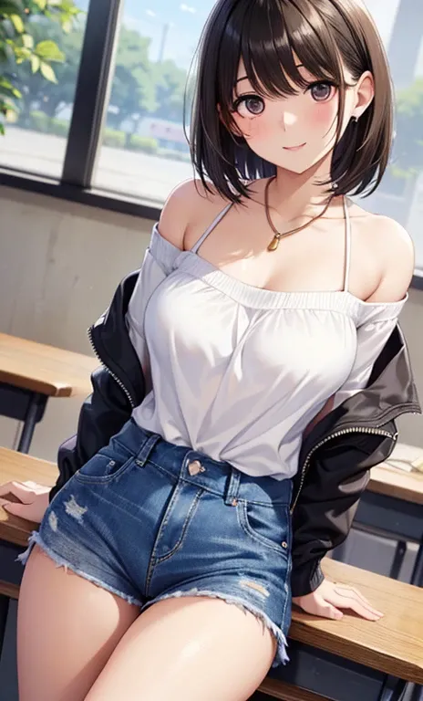 anegasaki nene, shiny chestnut hair, (brown pretty eyes, sparkling eyes, fine eyes), smiling face, super detailed eyes, highly detailed face, highly detailed eyes, (masterpiece:1.2, best quality), 1 girl, cowboy shot, 




Alone、 Female Adult、(  black hair...