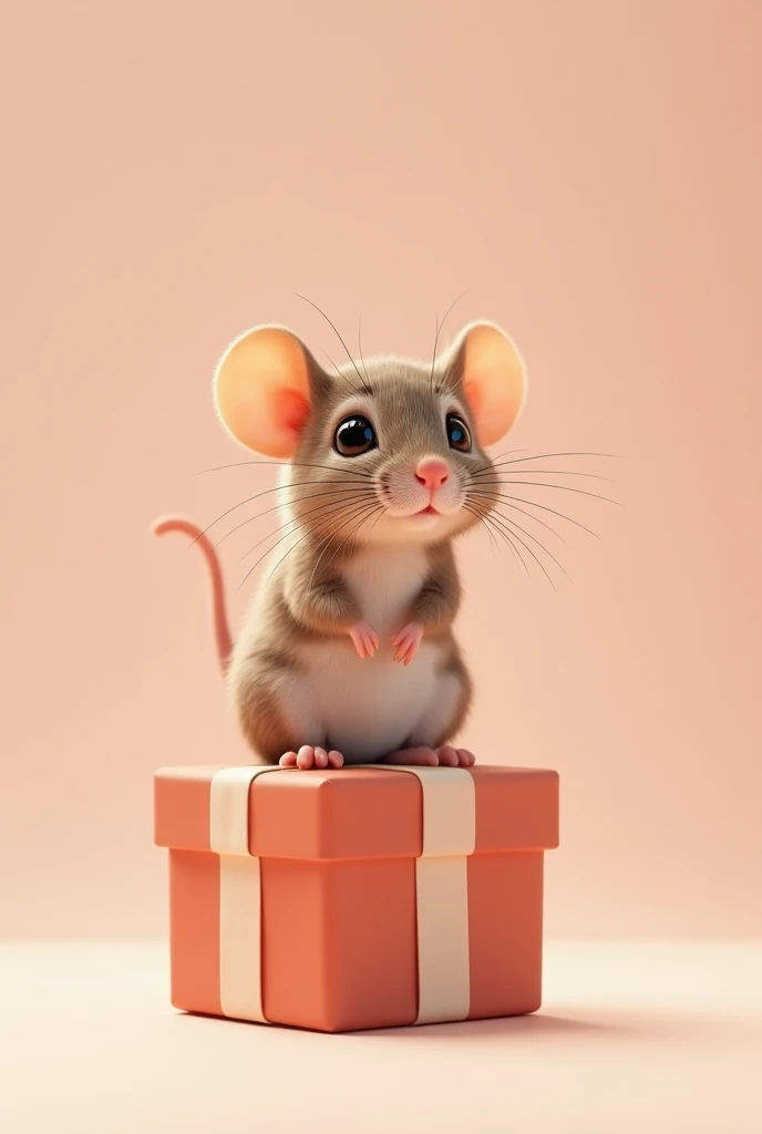 mouse sits on a cake package