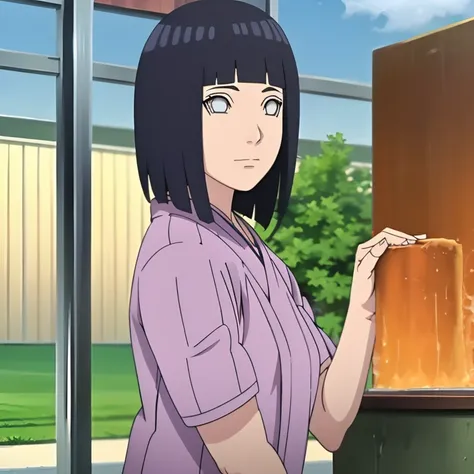 Hinata Uzumaki (NARUTO Shippuden), Long Dark Blue Hair, Hime Cut, White Eyes, Bust: 105cm, Height: 160cm, Training, Training Field