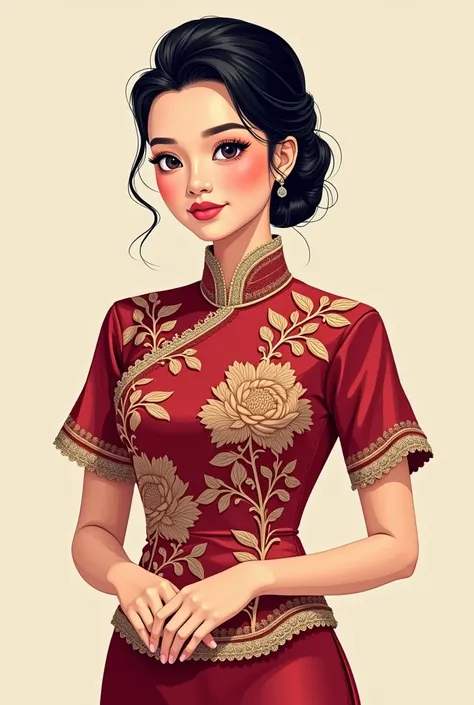 Front malay kebaya vector 