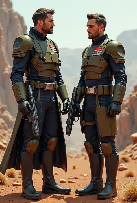 Veteran Light Republic Empires General Wolfe and General Cody with small blaster gun