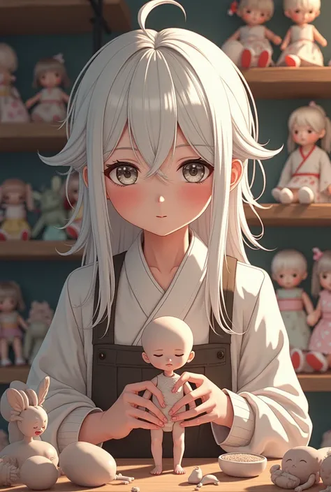 man White hair Hima Doll Maker Anime teenage boy 