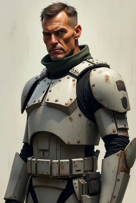 General Edward with clone trooper suit not wearing helmet 