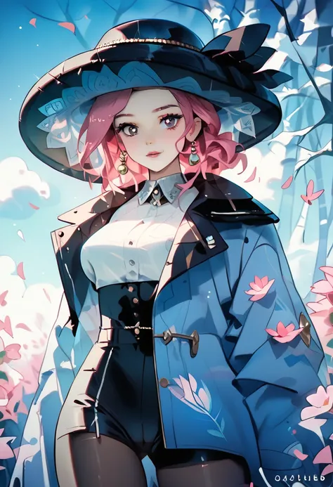 1female，25 yers old，Married Woman，MILF，plumw，extremely large bosom， solo，（Background with：ponds，Cherry blossom forest，lotus flower）Lie underwater， She has short pink hair，seen from the front，， mostly cloudy sky，（（（tmasterpiece），（Very detailed CG unity 8K w...