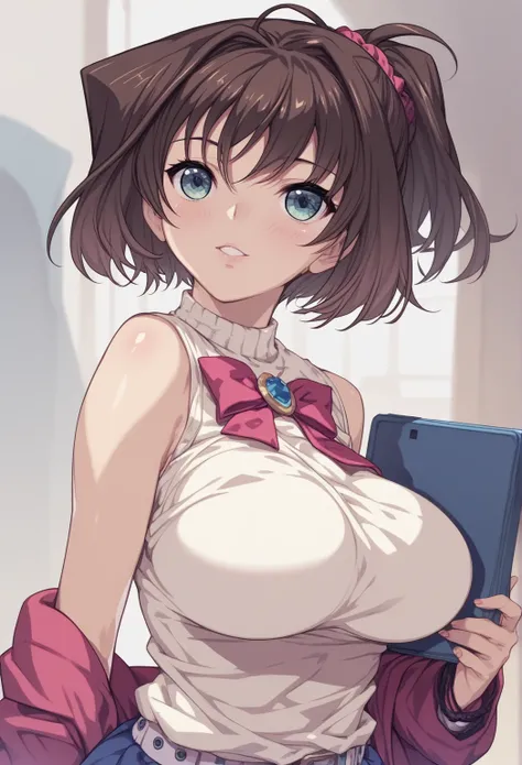 Mazaki Anzu,  short brown hair ,  Big breasts