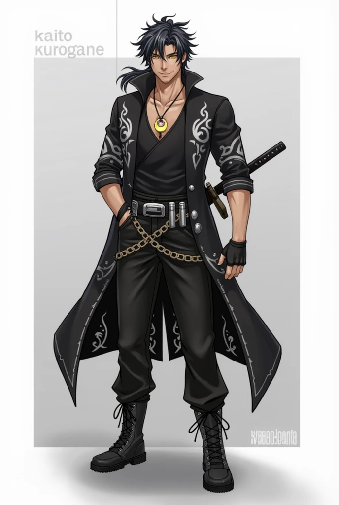 ---

*Character Concept (Improved):*  
- *Name:* Kaito Kurogane  
- *Age:* 34
- *Appearance:*  
  - *Skin Tone:* Warm, slightly dark-toned skin with a sun-kissed glow, giving him a rugged and adventurous vibe.  
  - *Hair:* Medium-length, messy black hair ...