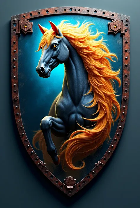 Generate me a shield for FIFA that has a horse that the shield is not realistic